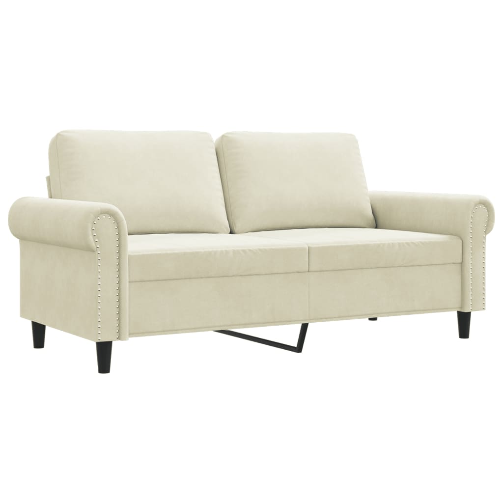 Tweezitsbank 140 cm fluweel crèmekleurig