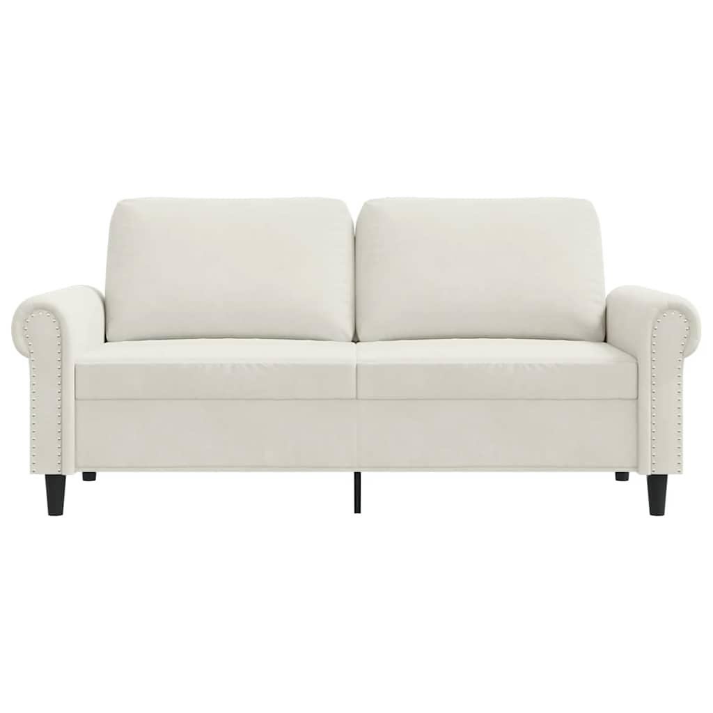 Tweezitsbank 140 cm fluweel crèmekleurig
