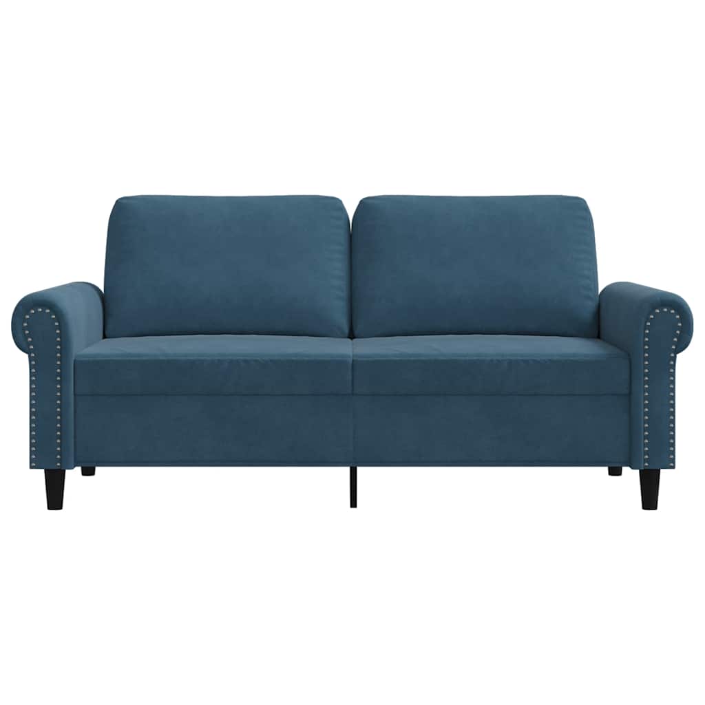 Tweezitsbank 140 cm fluweel blauw