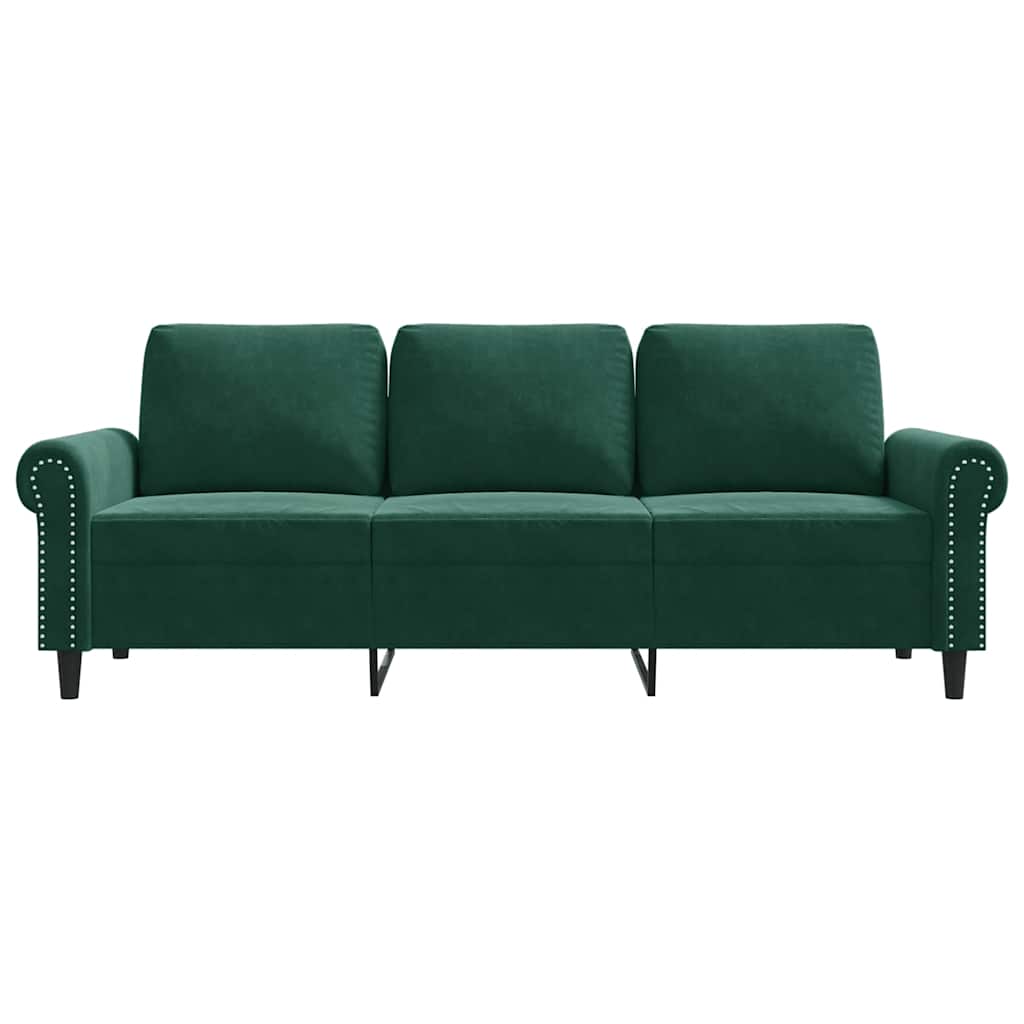 Driezitsbank 180 cm fluweel donkergroen