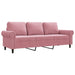 Driezitsbank 180 cm fluweel roze