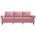 Driezitsbank 180 cm fluweel roze
