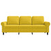 Driezitsbank 180 cm fluweel geel