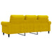 Driezitsbank 180 cm fluweel geel