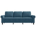 Driezitsbank 180 cm fluweel blauw