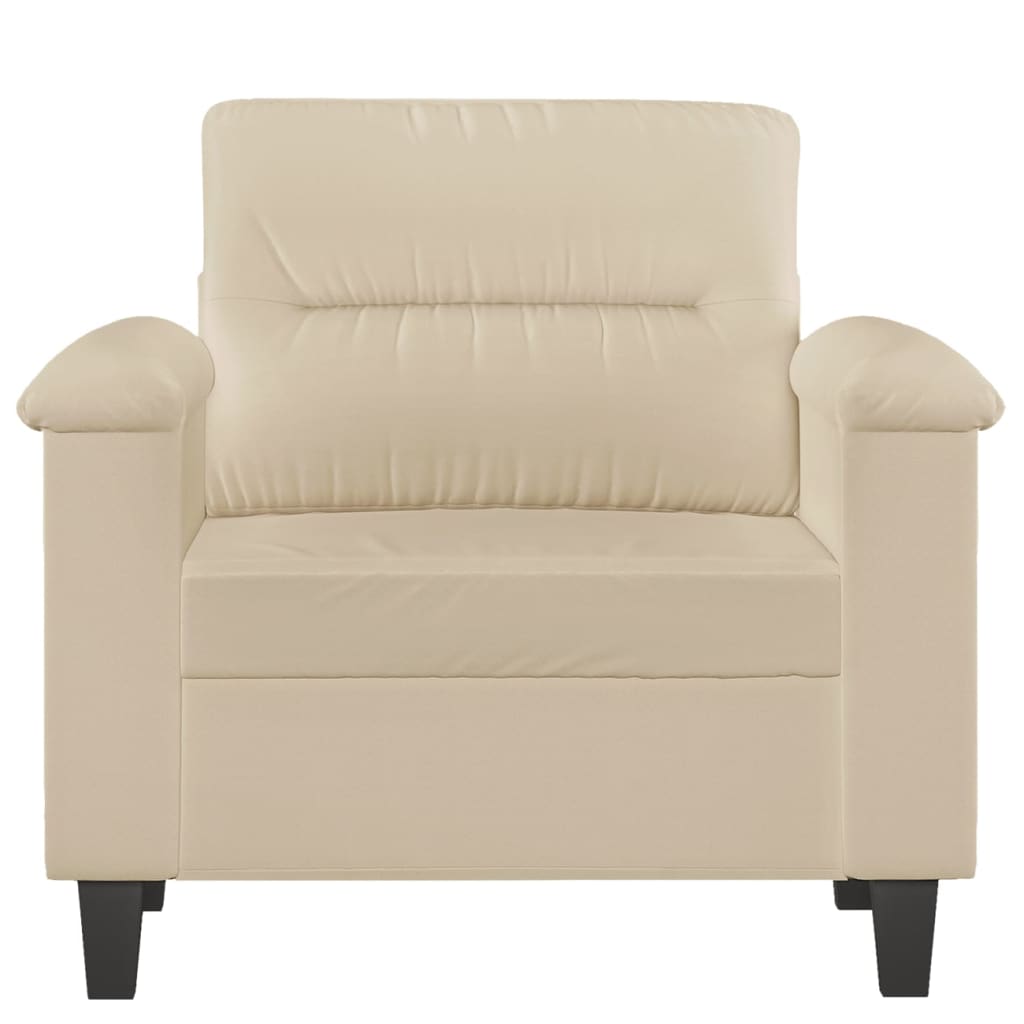 Fauteuil 60 cm microvezelstof crèmekleurig