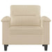 Fauteuil 60 cm microvezelstof crèmekleurig
