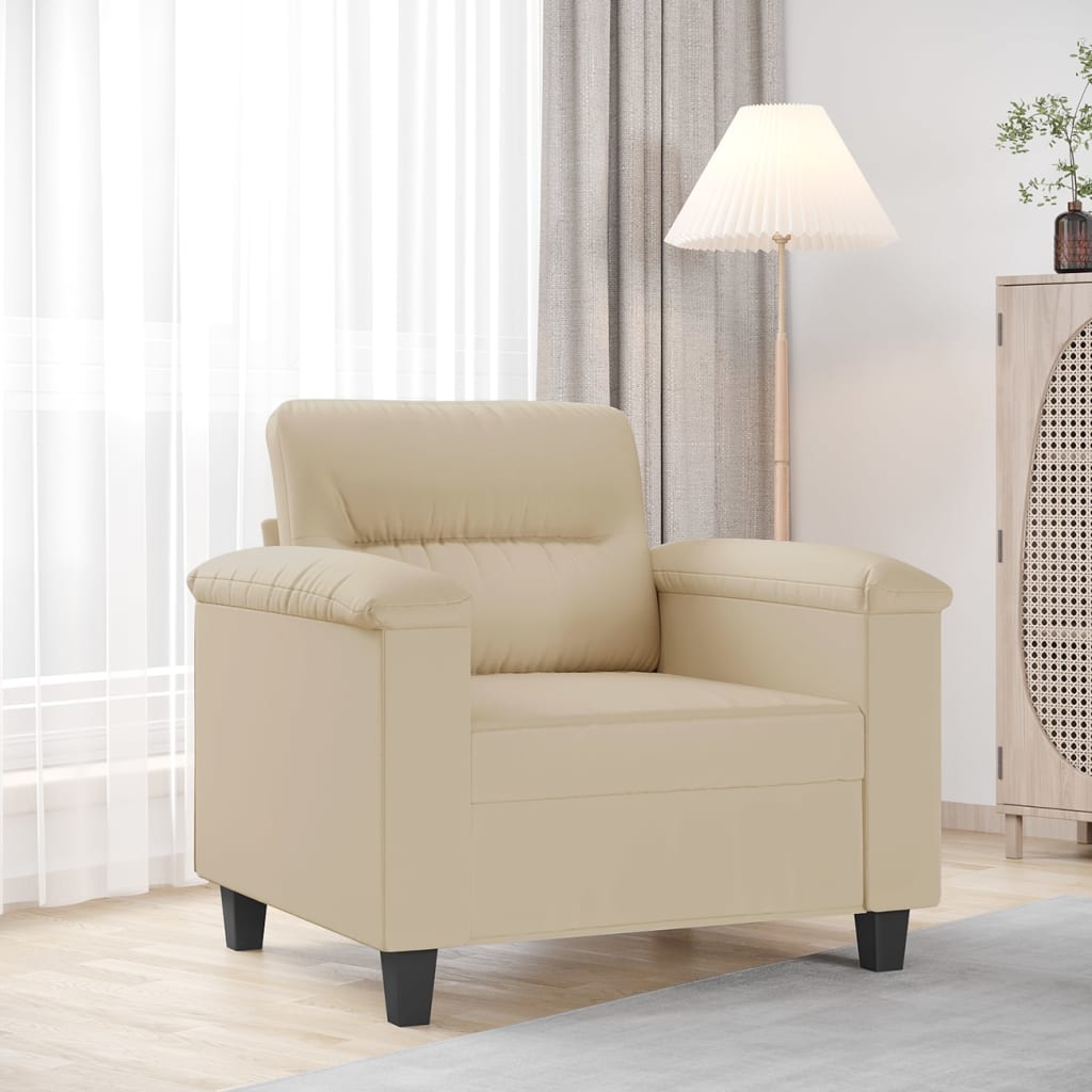 Fauteuil 60 cm microvezelstof crèmekleurig