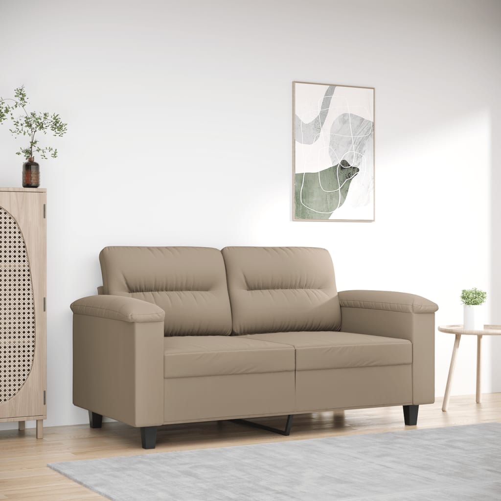 Tweezitsbank 120 cm microvezelstof taupe