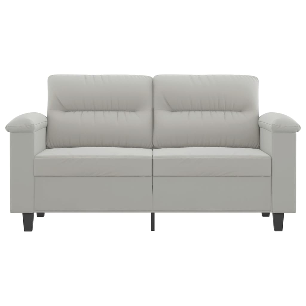 Tweezitsbank 120 cm microvezelstof lichtgrijs