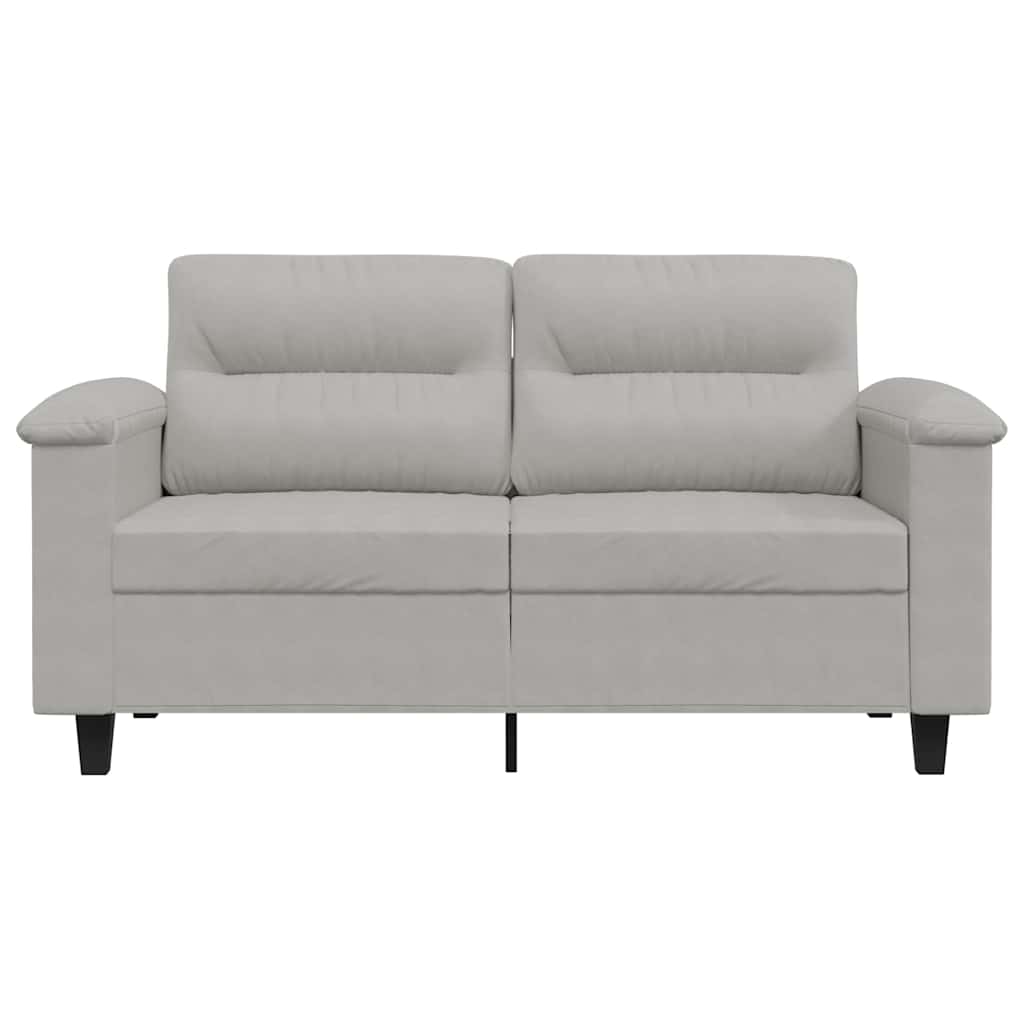 Tweezitsbank 120 cm microvezelstof lichtgrijs