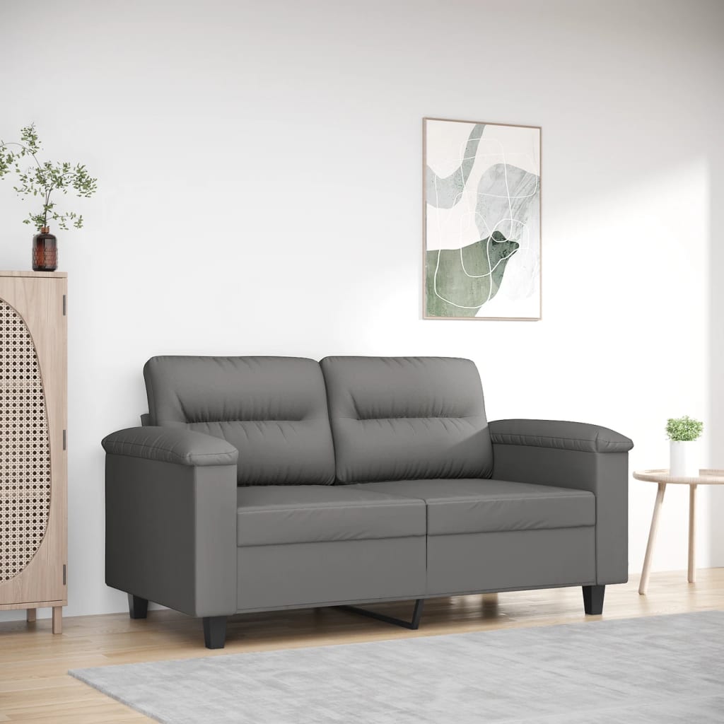 Tweezitsbank 120 cm microvezelstof donkergrijs