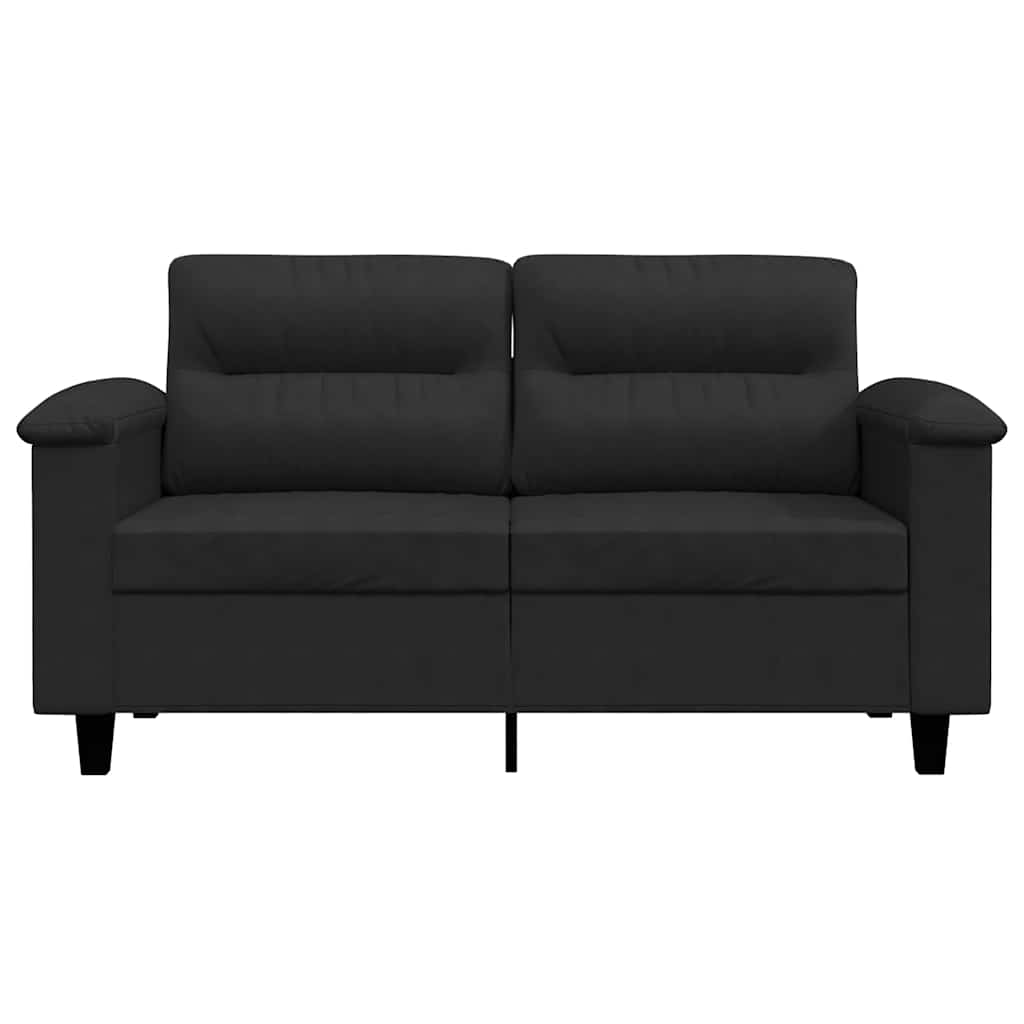 Tweezitsbank 120 cm microvezelstof zwart