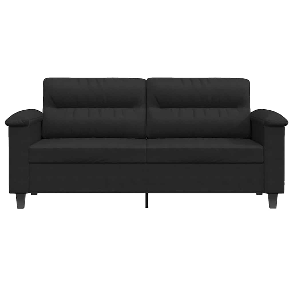 Tweezitsbank 140 cm microvezelstof zwart