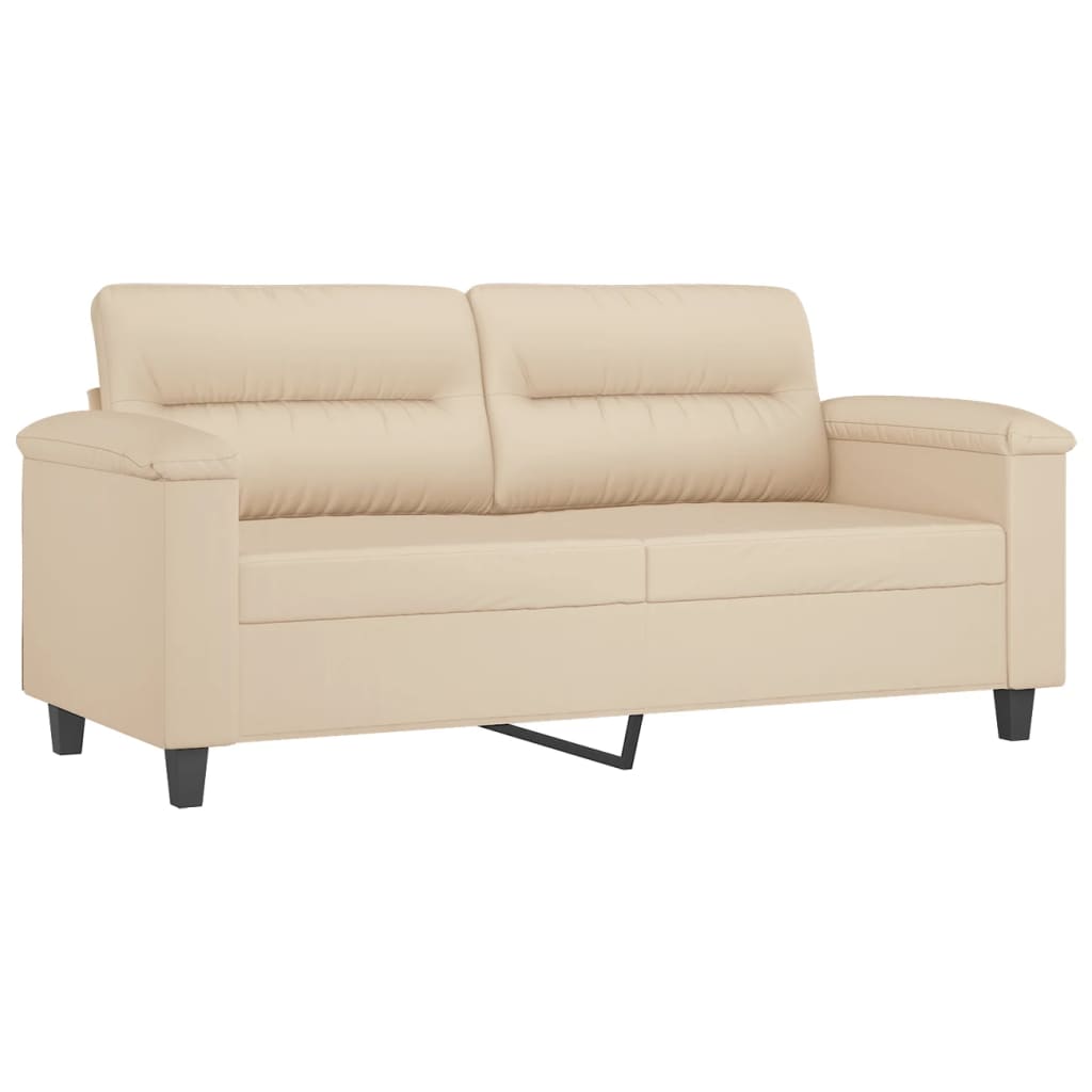 Tweezitsbank 140 cm microvezelstof crème