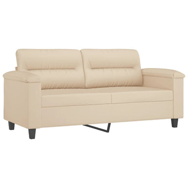 Tweezitsbank 140 cm microvezelstof crème