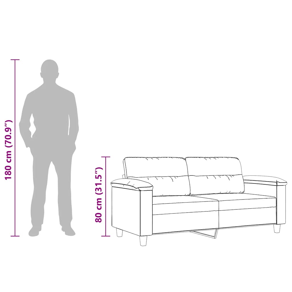 Tweezitsbank 140 cm microvezelstof crème
