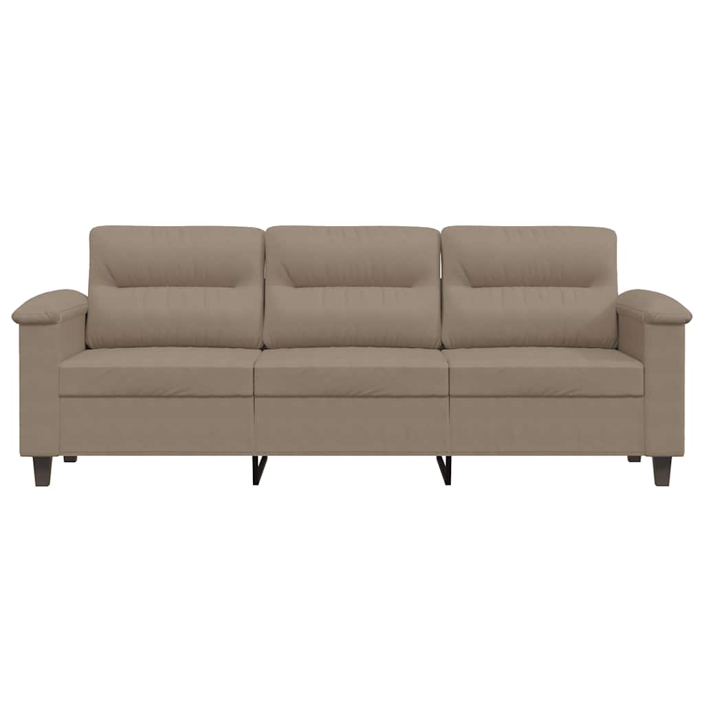 Driezitsbank 180 cm microvezelstof taupe