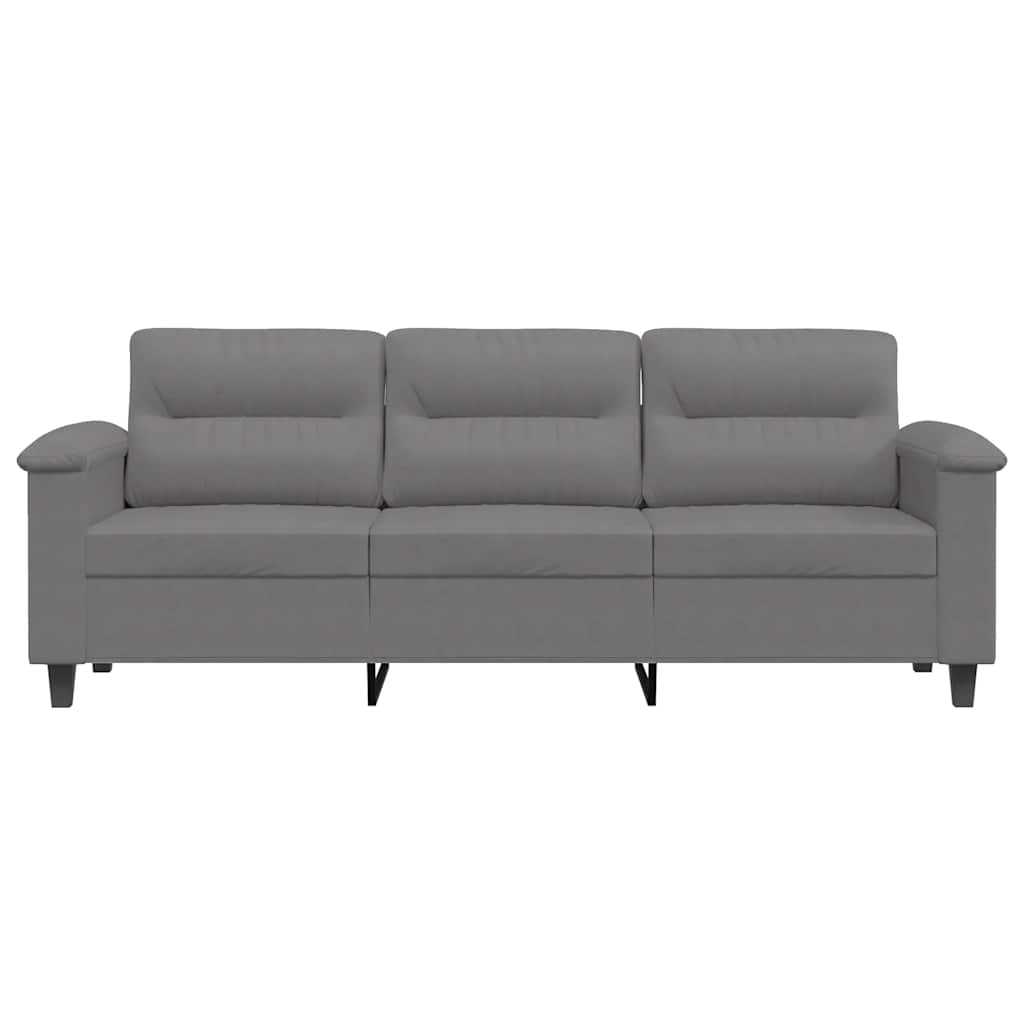 Driezitsbank 180 cm microvezelstof donkergrijs