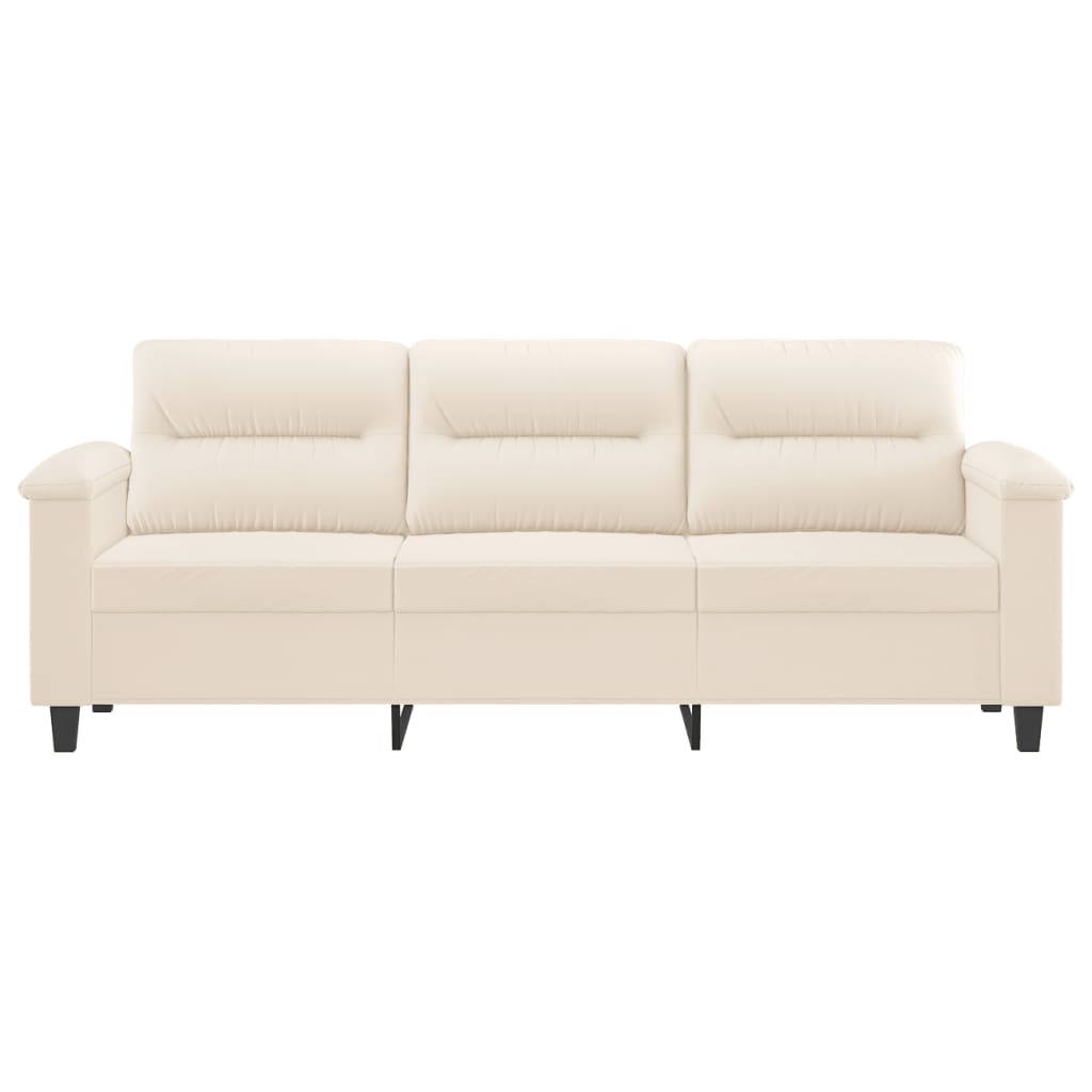 Driezitsbank 180 cm microvezelstof beige