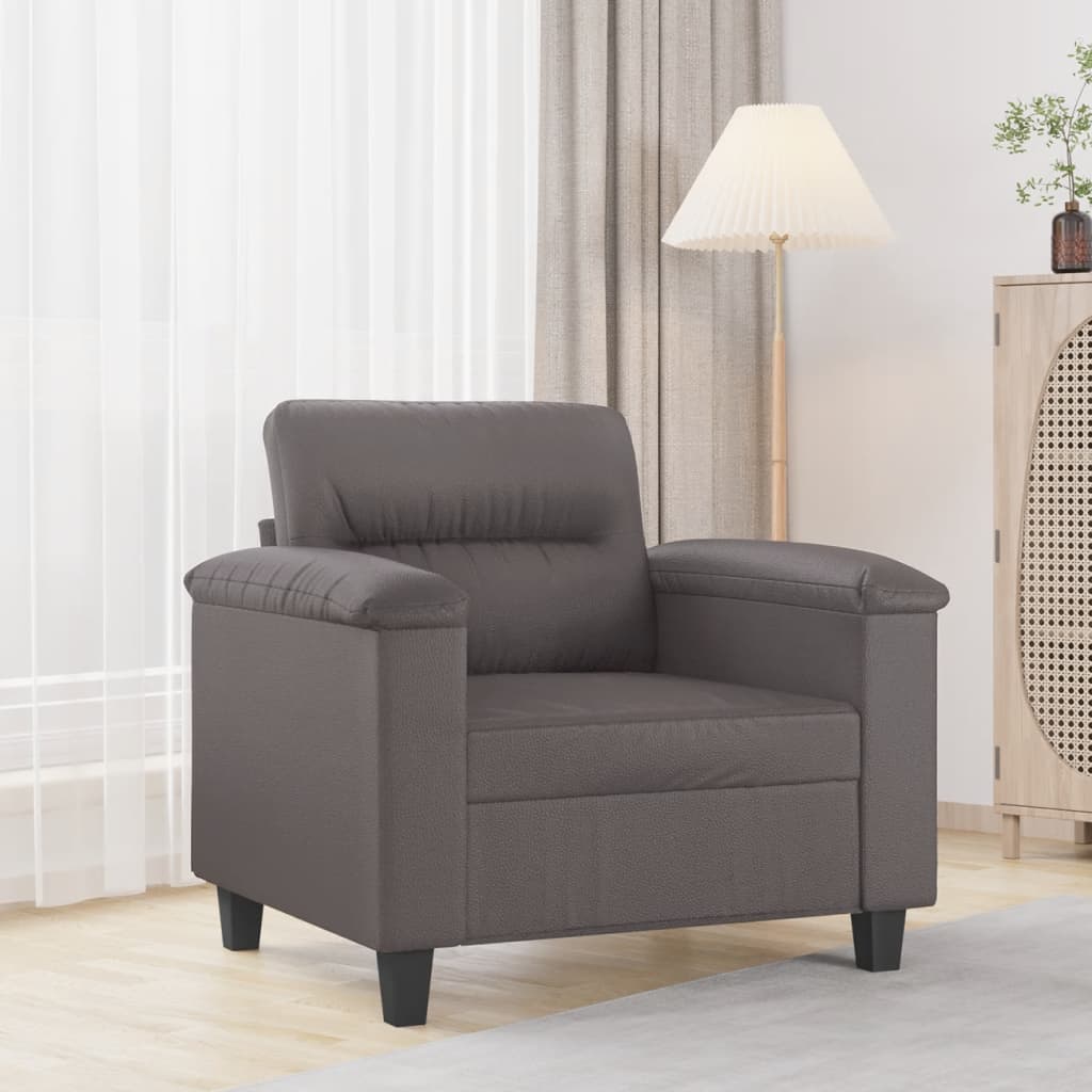 Fauteuil 60 cm kunstleer grijs