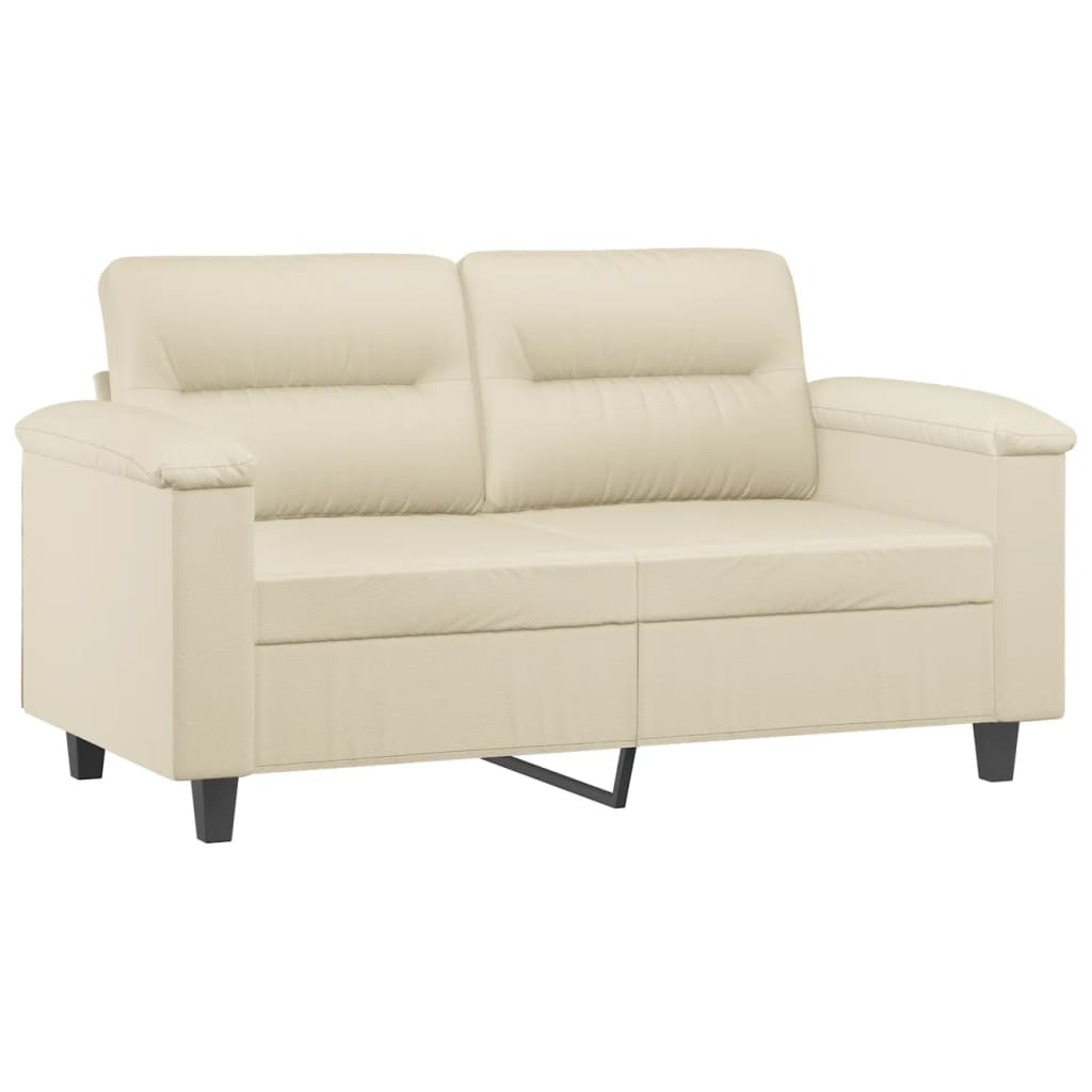 Tweezitsbank 120 cm kunstleer crèmekleurig