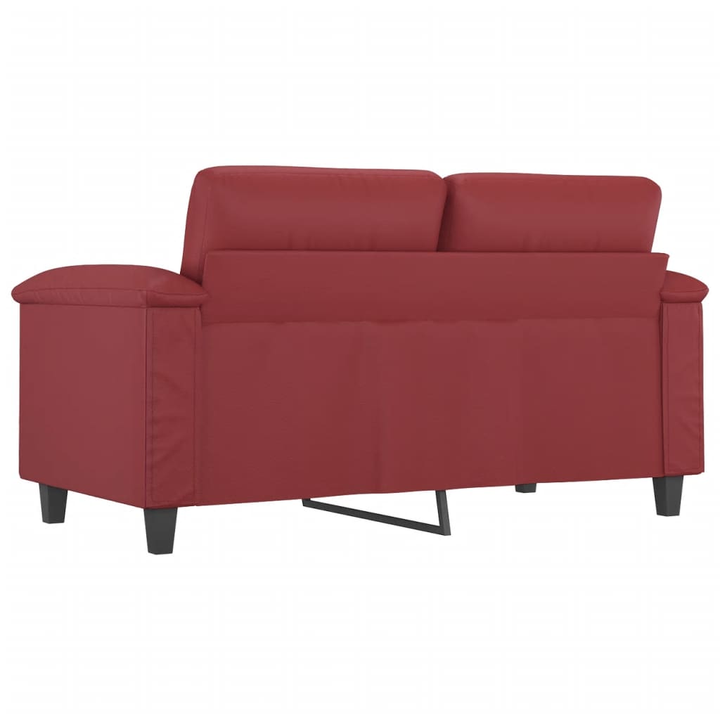 Tweezitsbank 120 cm kunstleer wijnrood