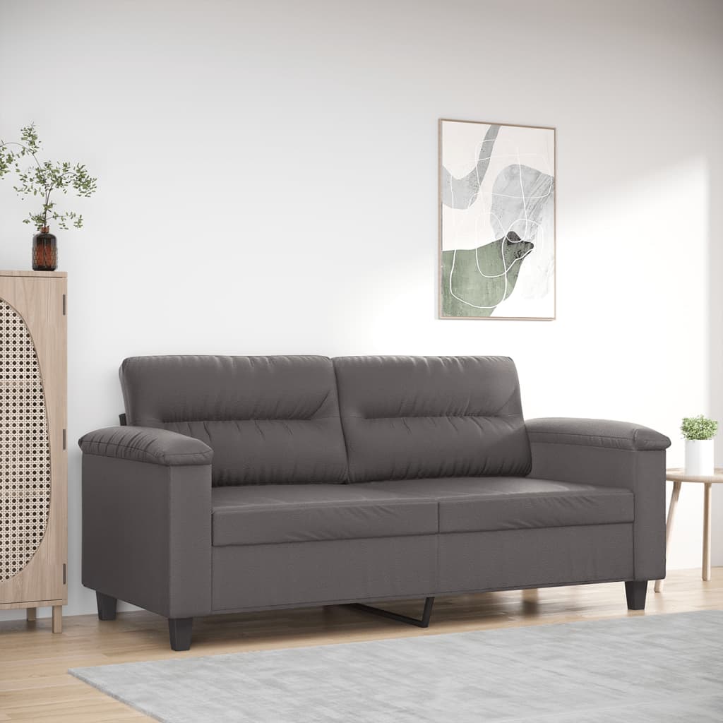 Tweezitsbank 140 cm kunstleer grijs