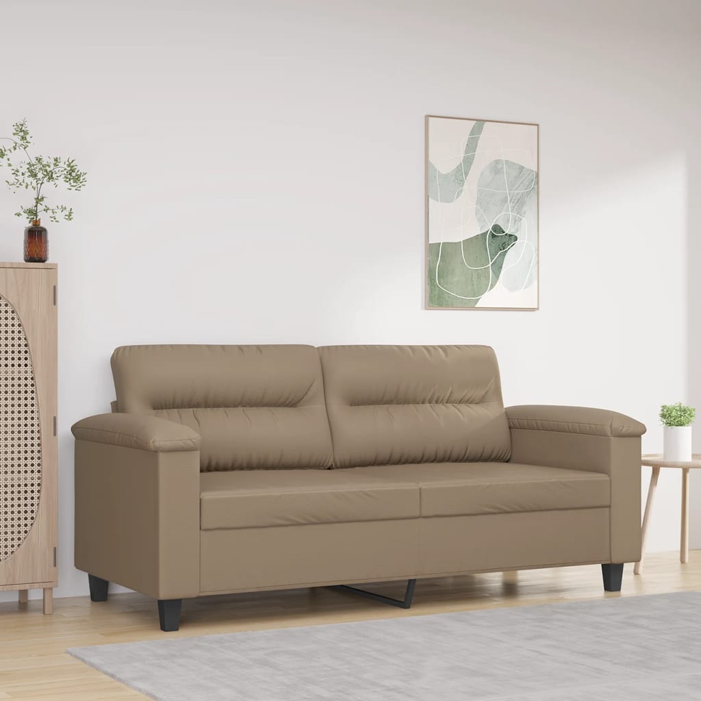 Tweezitsbank 140 cm kunstleer cappuccinokleurig