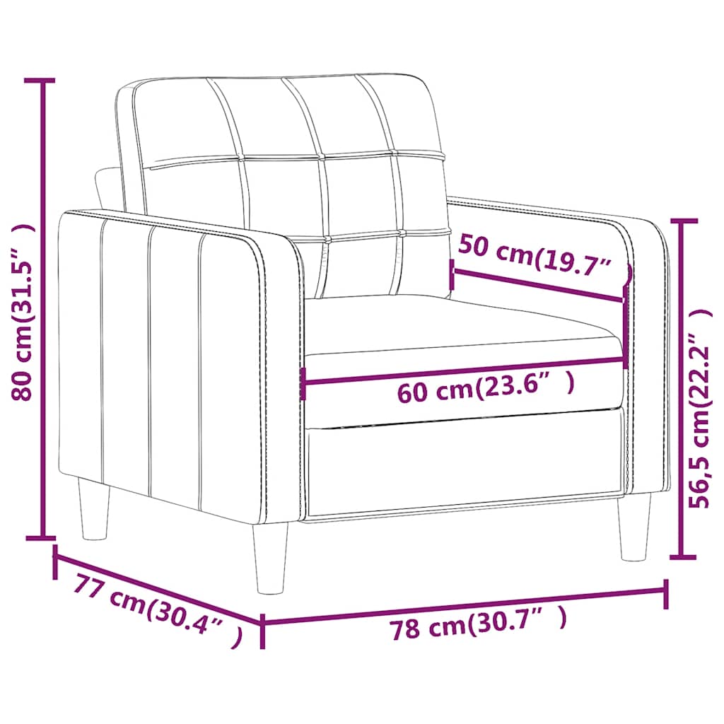 Fauteuil 60 cm stof zwart