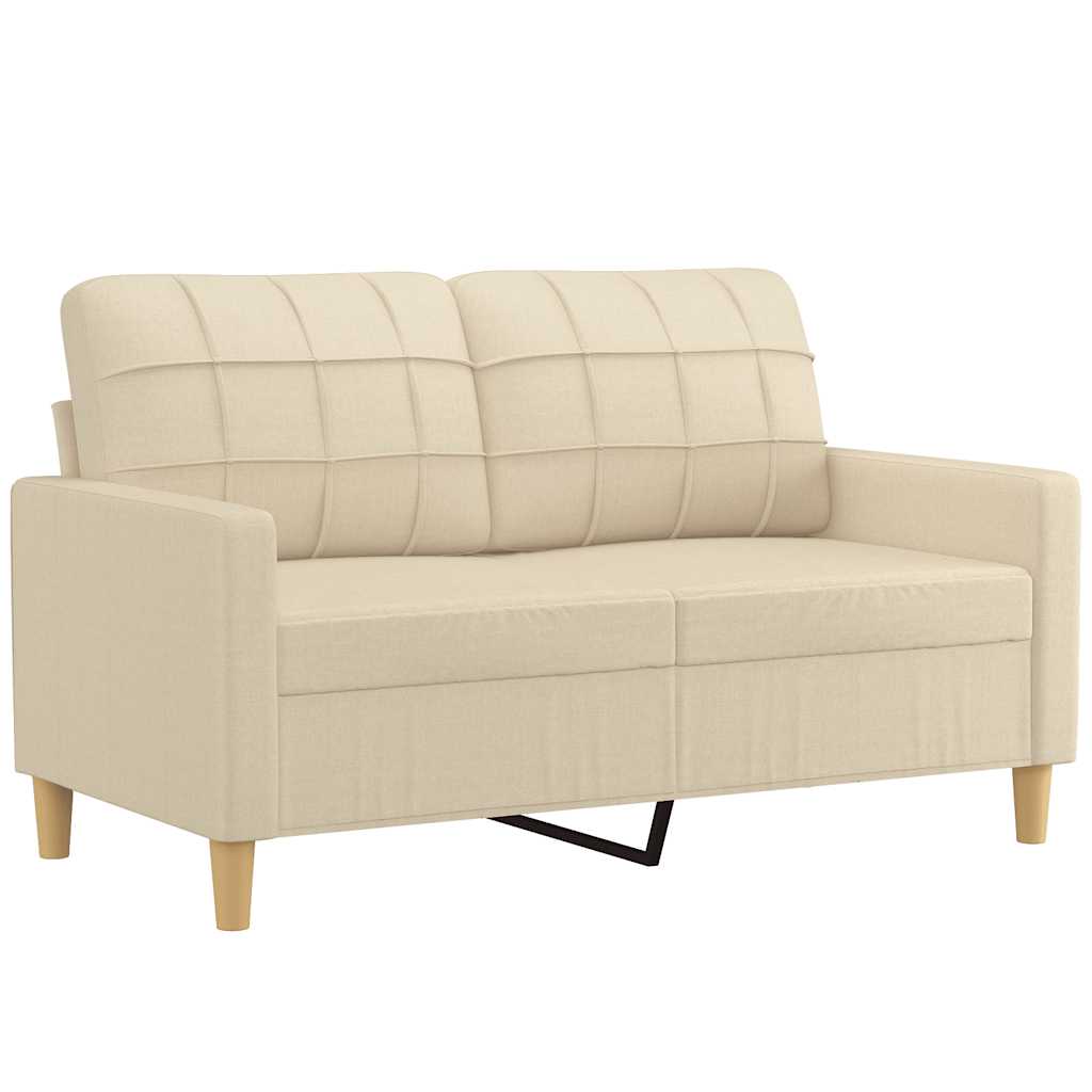 Tweezitsbank 120 cm stof crèmekleurig