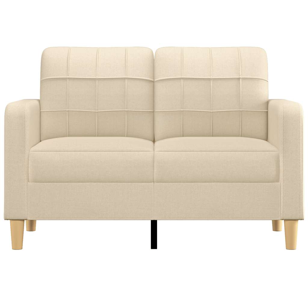 Tweezitsbank 120 cm stof crèmekleurig