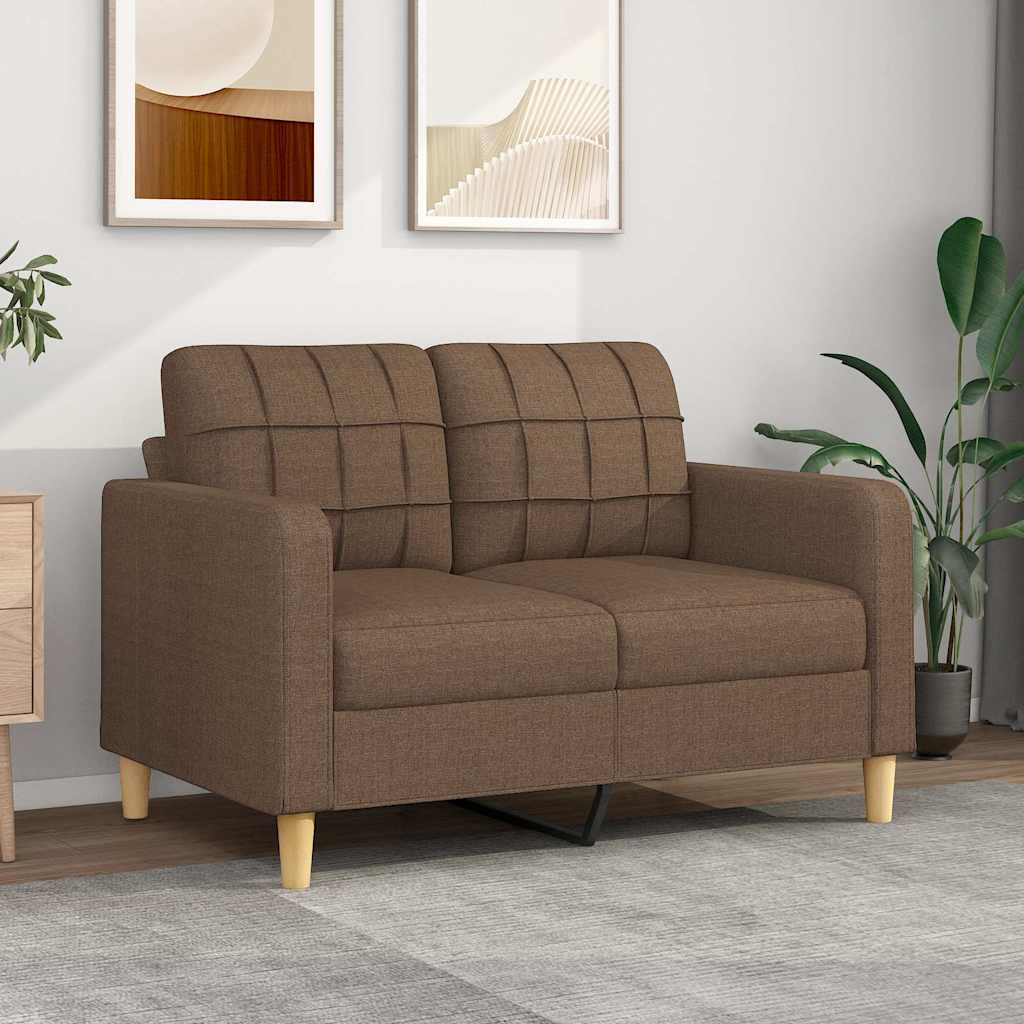 Tweezitsbank 120 cm stof bruin