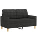 Tweezitsbank 120 cm stof zwart