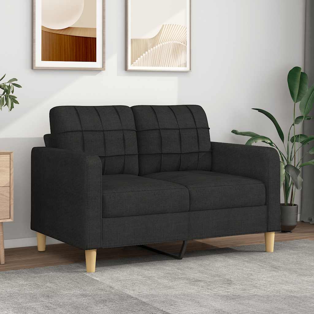 Tweezitsbank 120 cm stof zwart