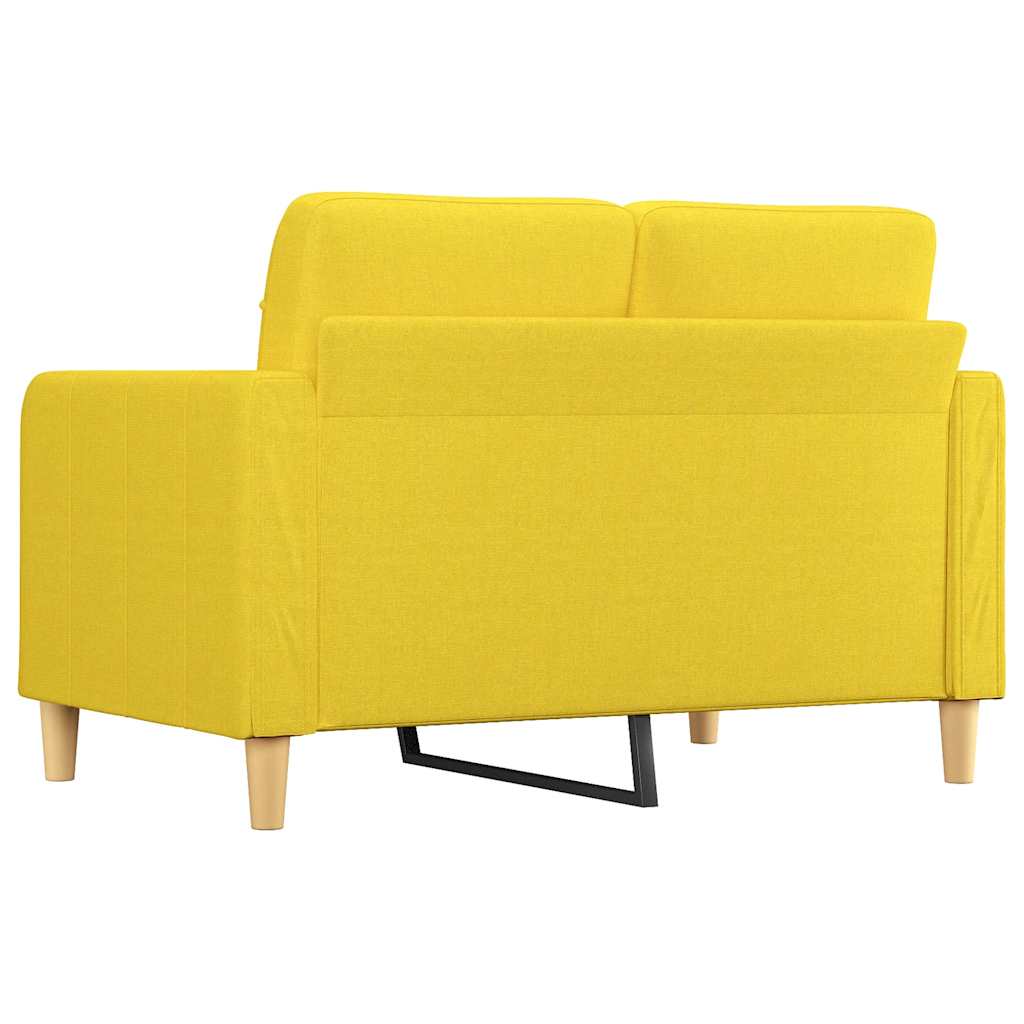 Tweezitsbank 120 cm stof lichtgeel