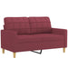Tweezitsbank 120 cm stof wijnrood
