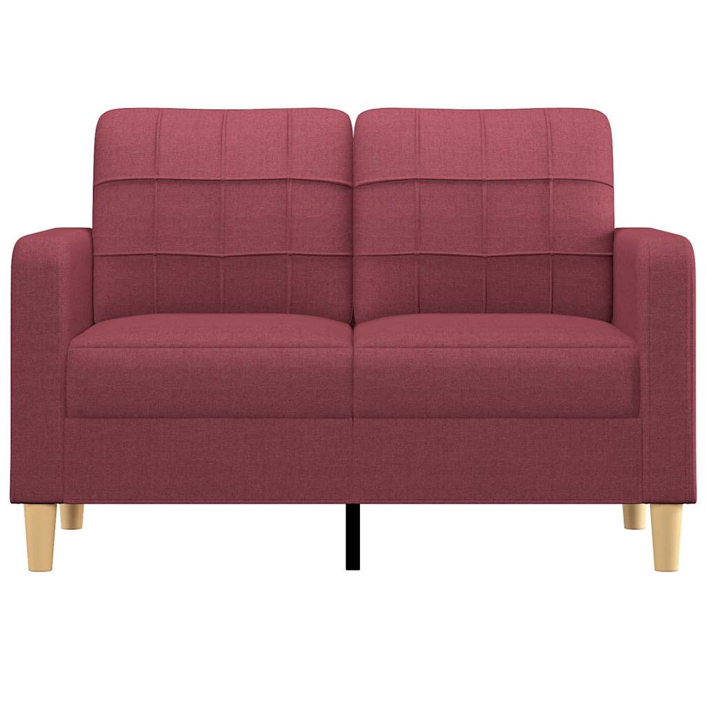 Tweezitsbank 120 cm stof wijnrood