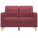 Tweezitsbank 120 cm stof wijnrood