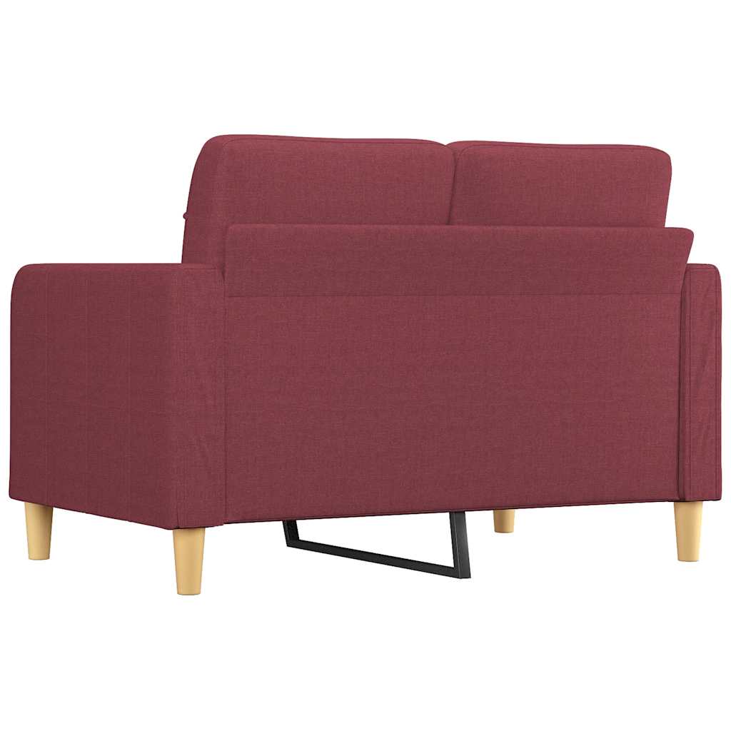 Tweezitsbank 120 cm stof wijnrood