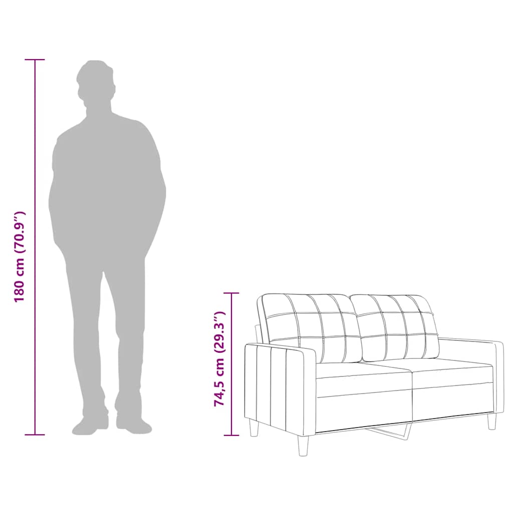 Tweezitsbank 140 cm stof lichtgrijs
