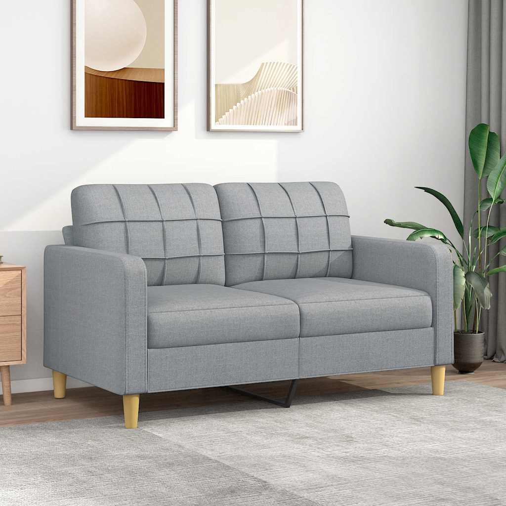 Tweezitsbank 140 cm stof lichtgrijs