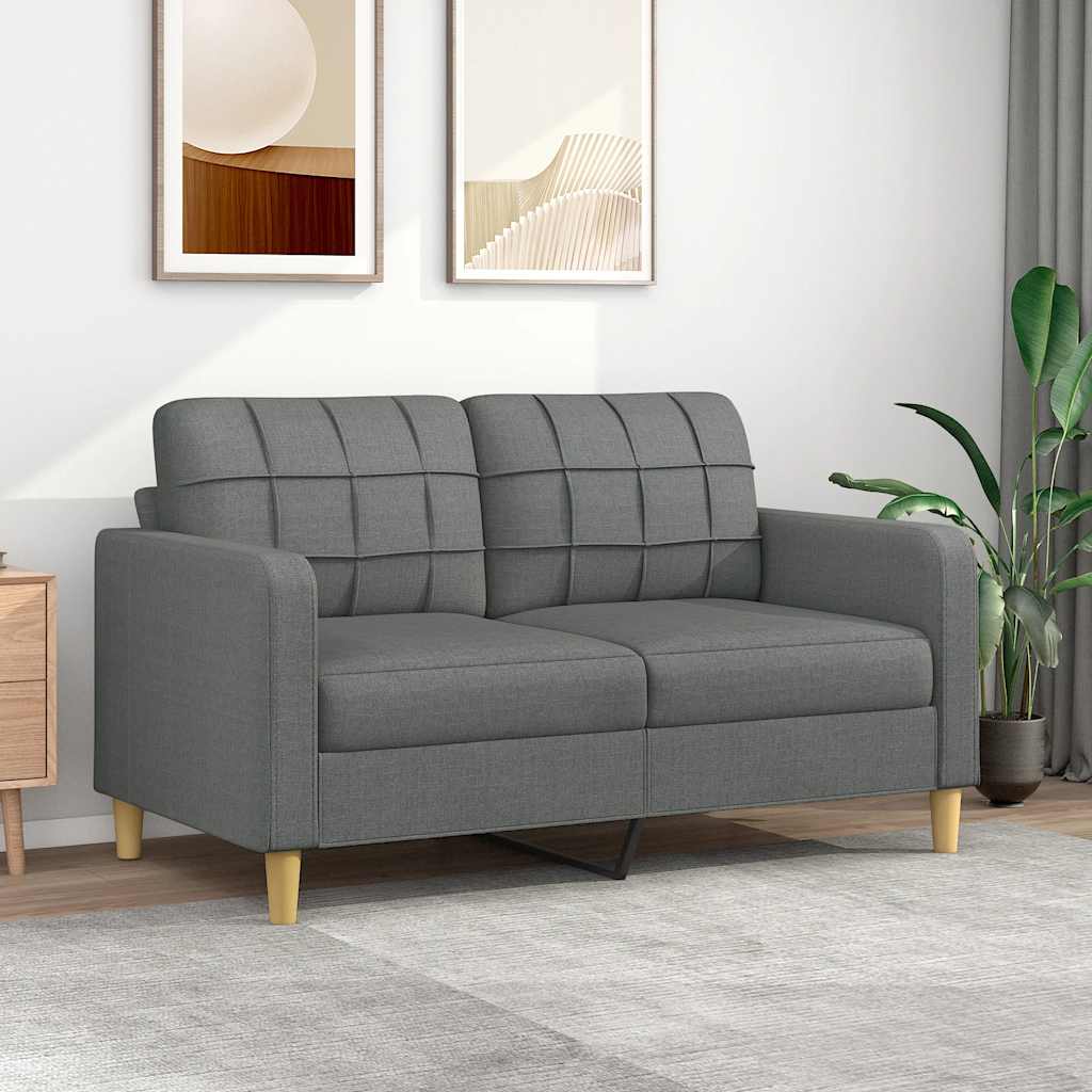 Tweezitsbank 140 cm stof donkergrijs