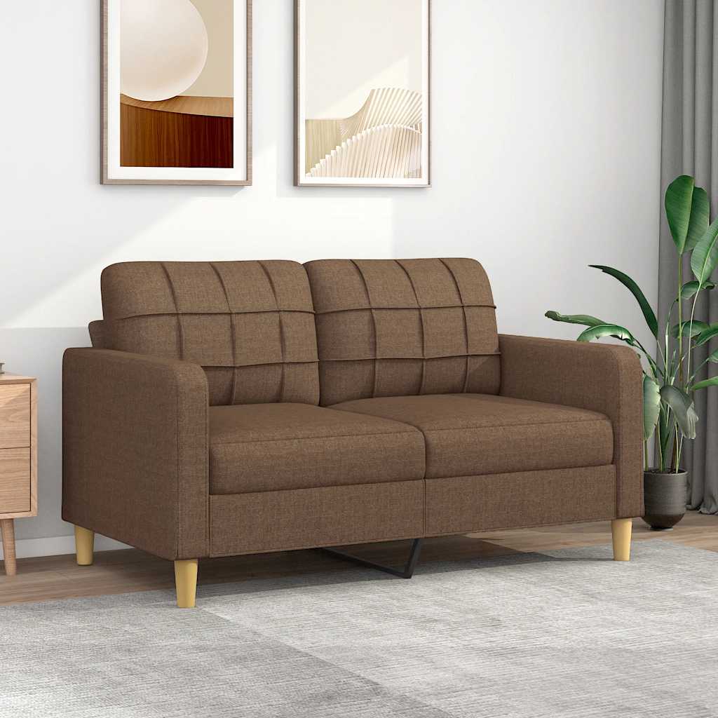 Tweezitsbank 140 cm stof bruin