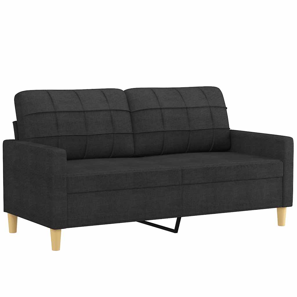 Tweezitsbank 140 cm stof zwart