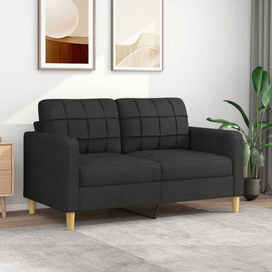 Tweezitsbank 140 cm stof zwart