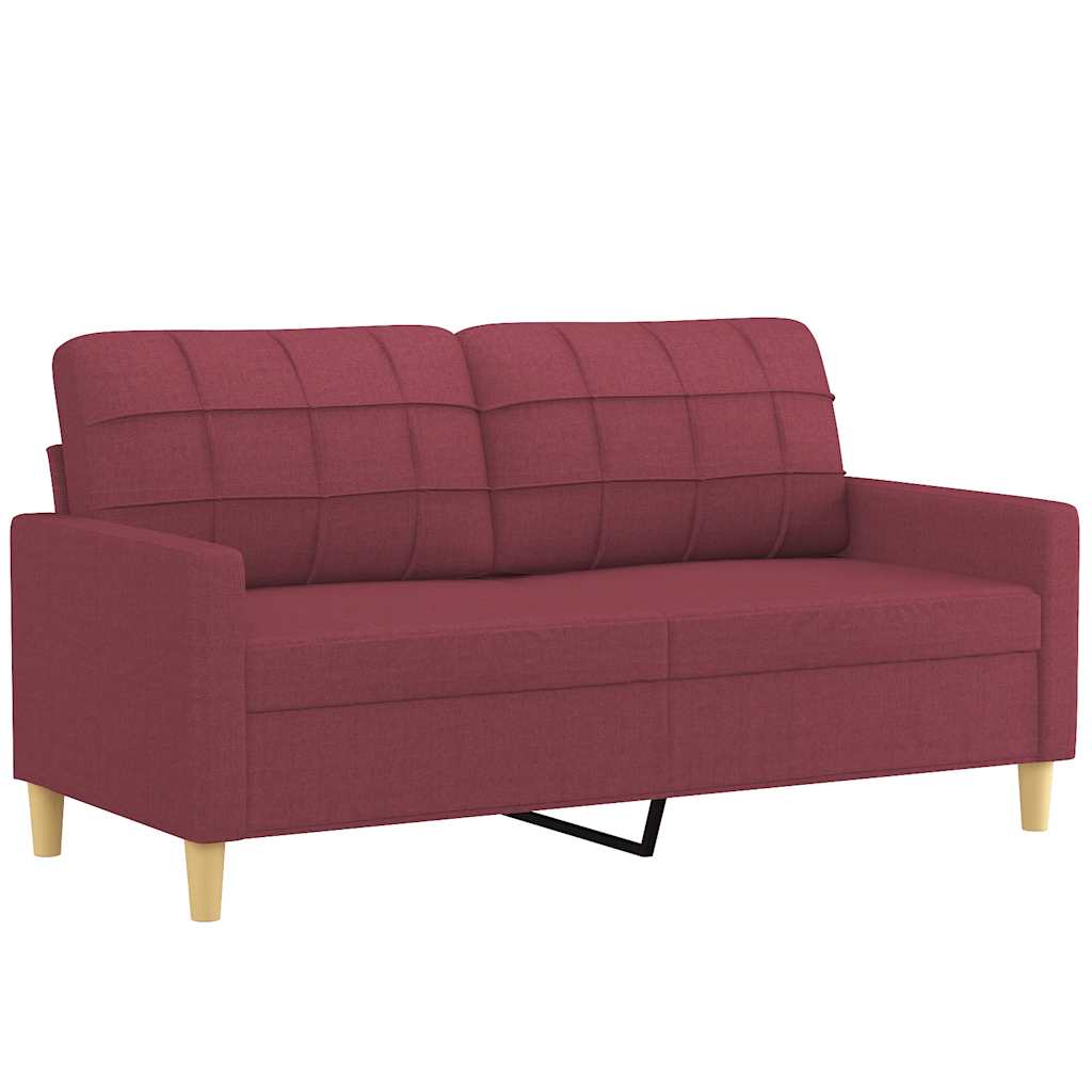 Tweezitsbank 140 cm stof wijnrood