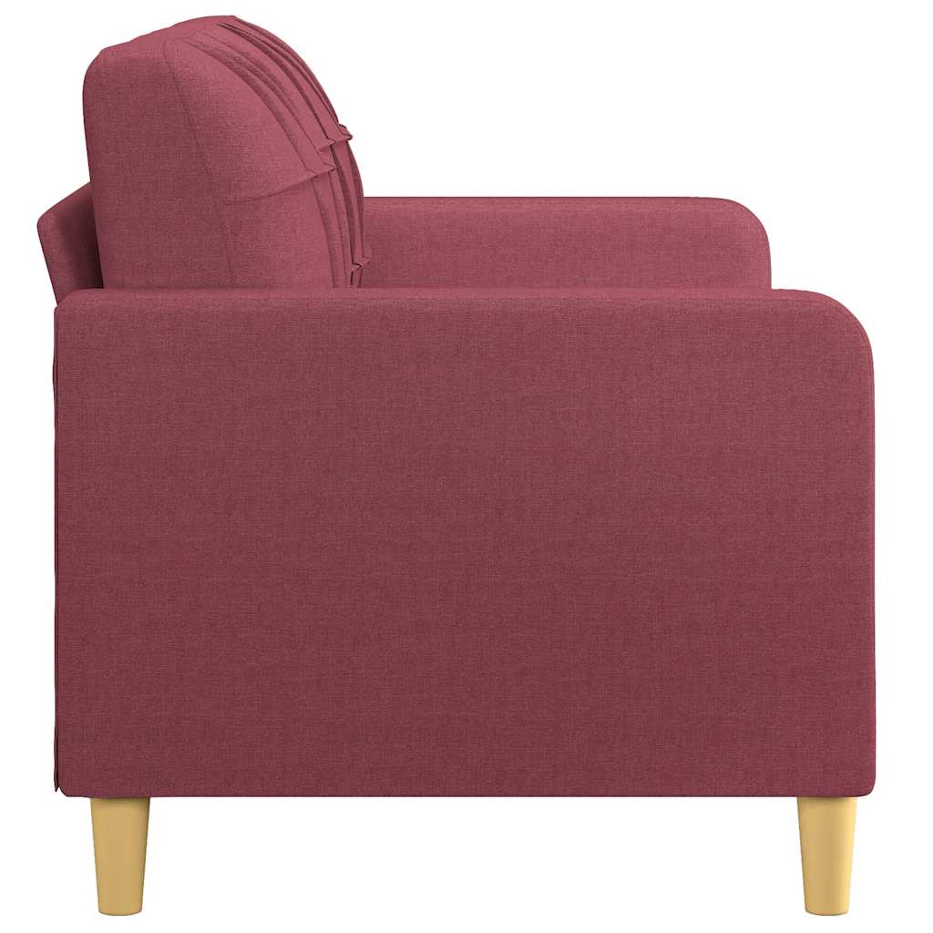 Tweezitsbank 140 cm stof wijnrood