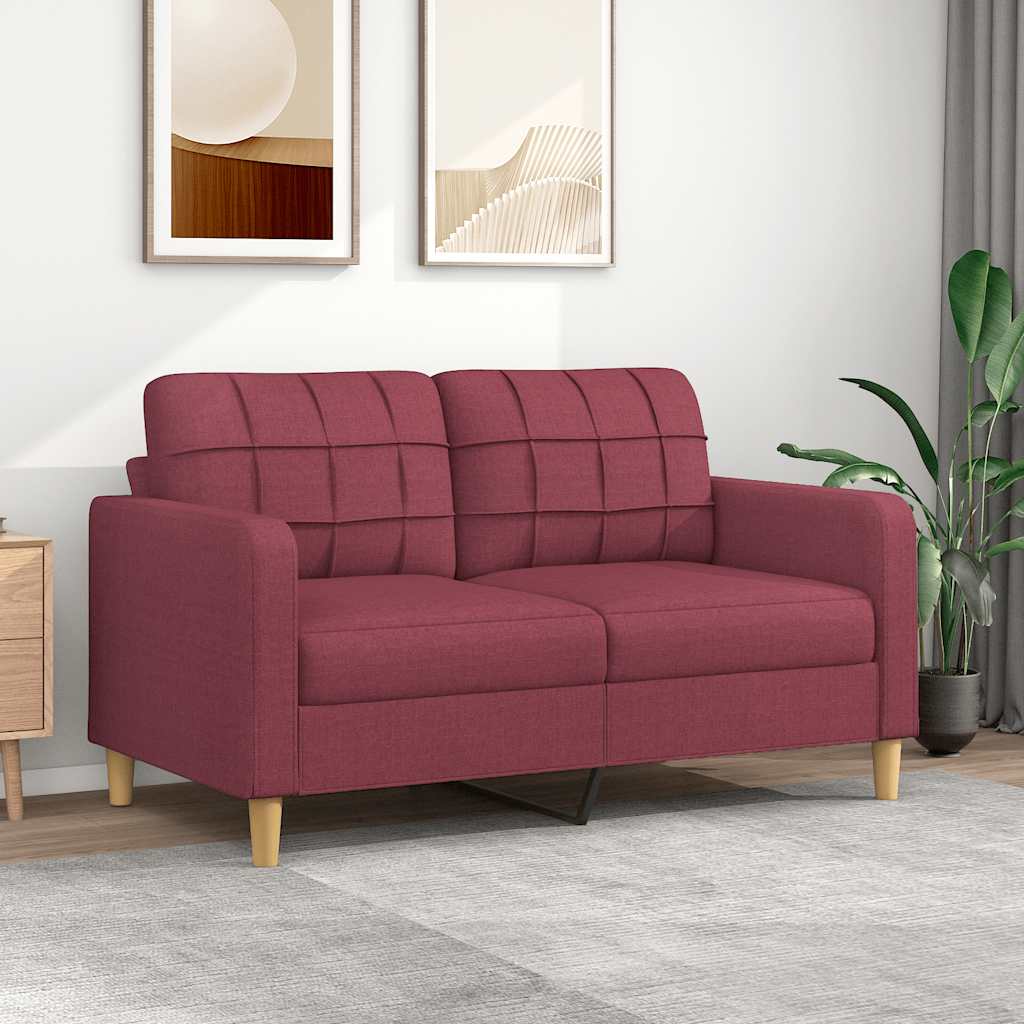 Tweezitsbank 140 cm stof wijnrood