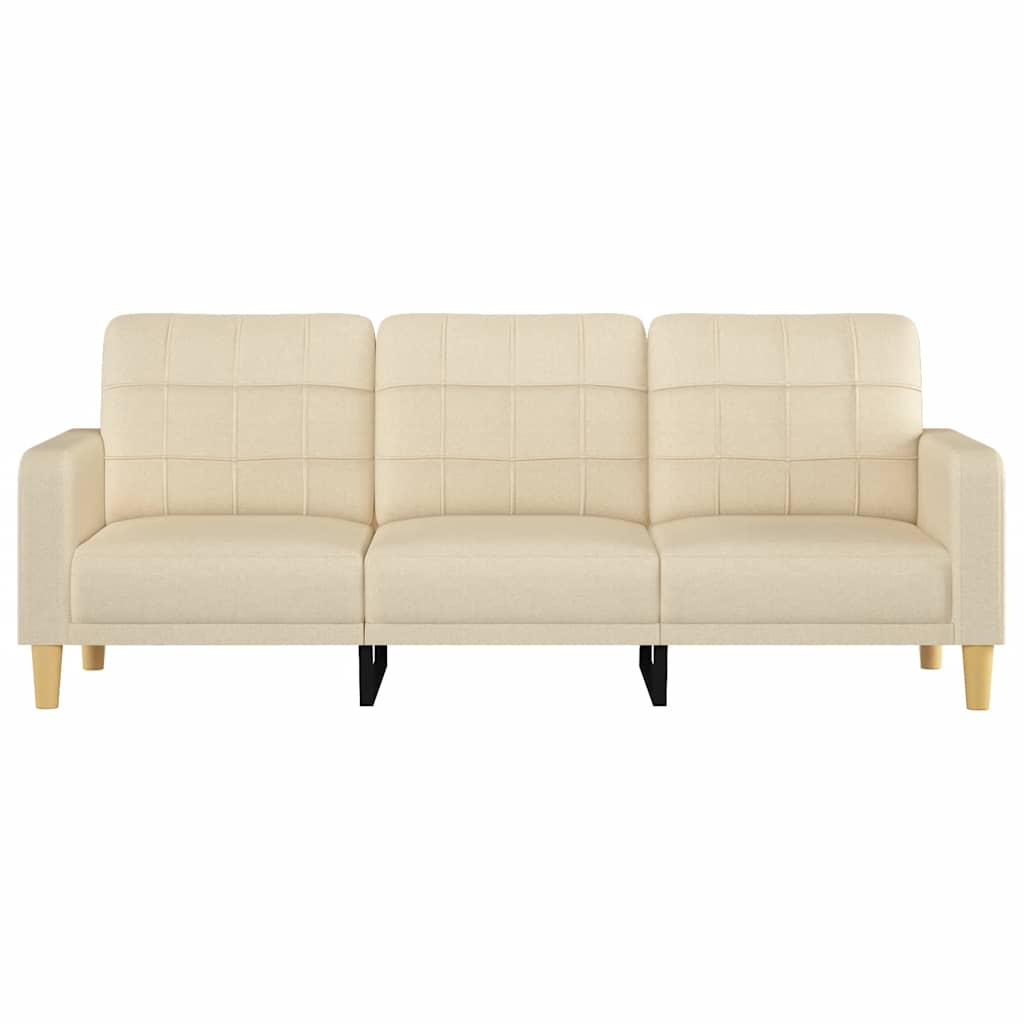Driezitsbank 180 cm stof crèmekleurig